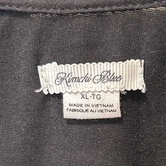 UO Kimchi Blue “Arabella” Black Ruched Lace Button Front Gothic Y2K Blouse XL - Picture 2 of 9